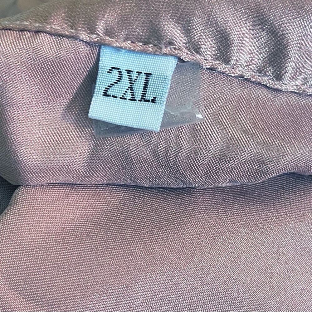 No Brand Elegant Satin Short Sleeve Nightshirt in Rose Pink  Color Button Up 2X - Picture 6 of 8